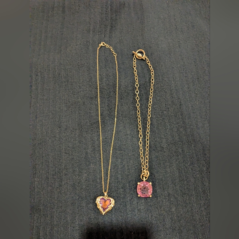 Elegant Purple Stone Necklace Set